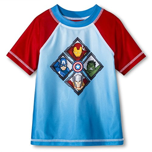Disney Little Boys The Avengers Rash Guard with UPF 50+